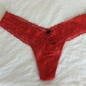 NWT 3 Thong Panties for Valentine’s Day Red & Pink